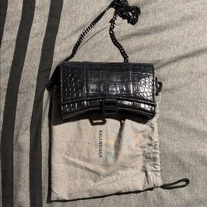 Balenciaga Black Embossed Leather Bag
